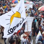 Movilización, 2018. Manifestación de campesinos en la Ciudad de Guatemala convacada por el Comité de Desarrollo Campesino (CODECA) el 12 de septiembre de 2018.